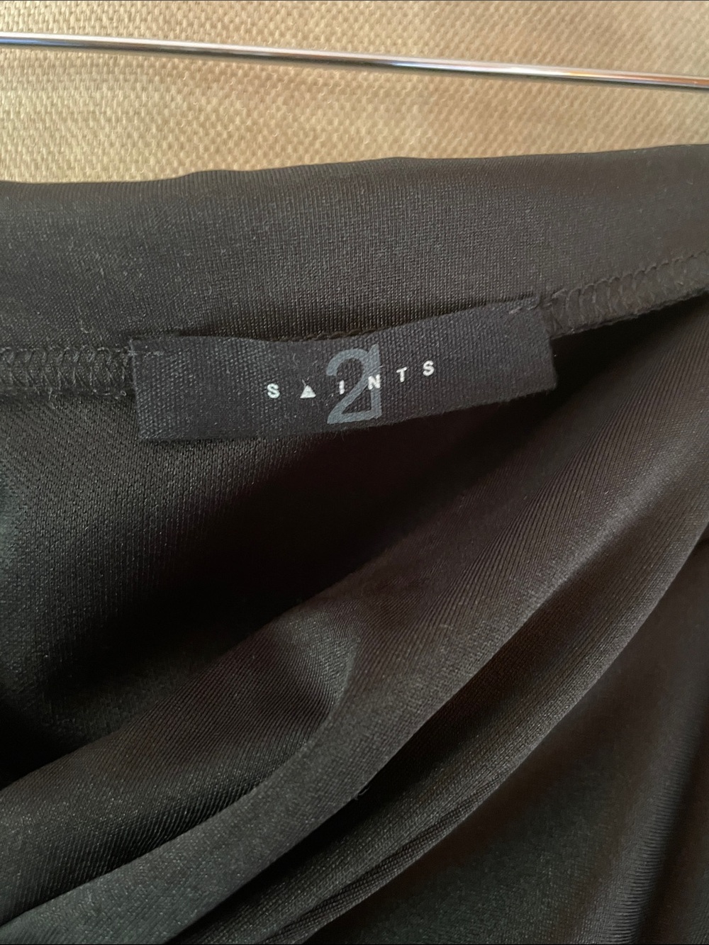 Twist-Front double layer Black Midi Skirt with peekaboo mini underneath.